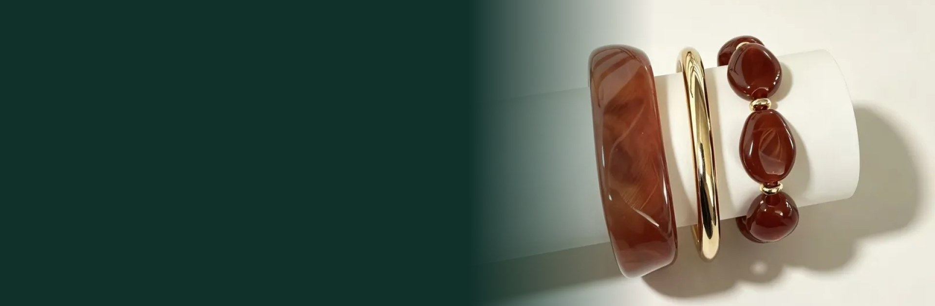 Amber Agate Bracelet Stack