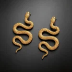 Golden Viper Statement Earrings